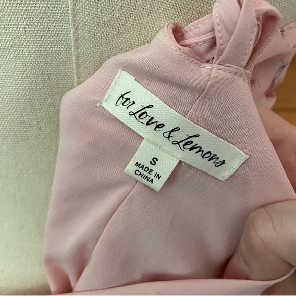 For Love & Lemons Chantal pink metallic gold ruffled mini dress - Picture 9 of 10